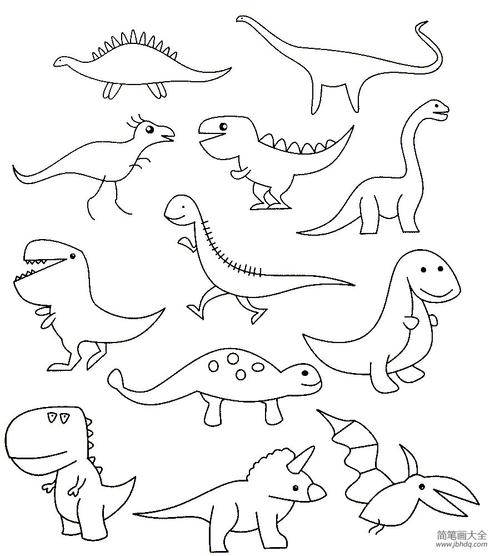 恐龙简单画法