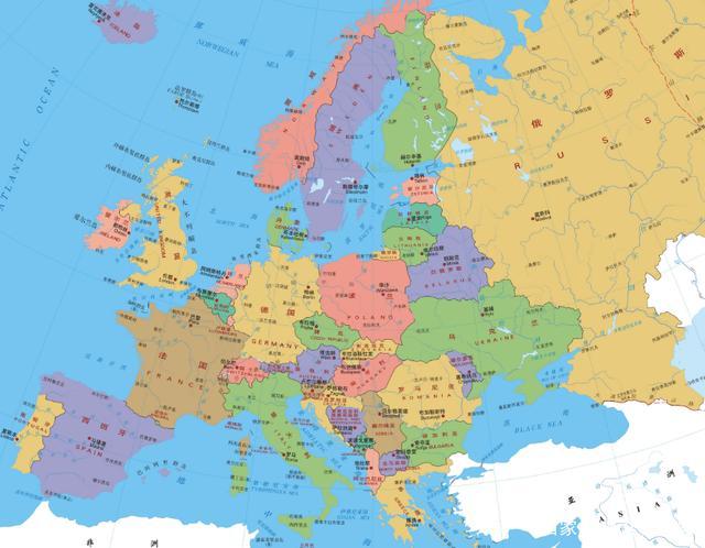 欧洲有多少个国家的地图